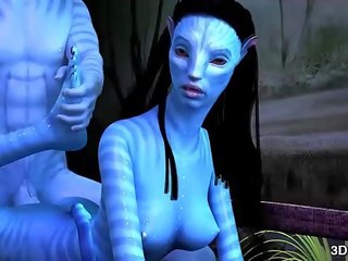 Avatar enchantress analny pieprzony przez ogromny niebieski wał